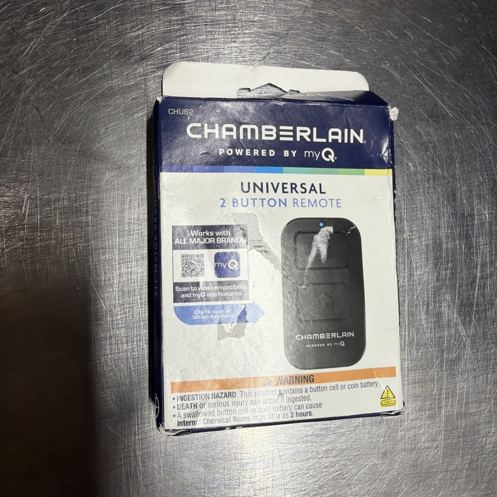 Chamberlain Model # CHU62 Universal 2-Button Garage Door Remote Control (Openbox