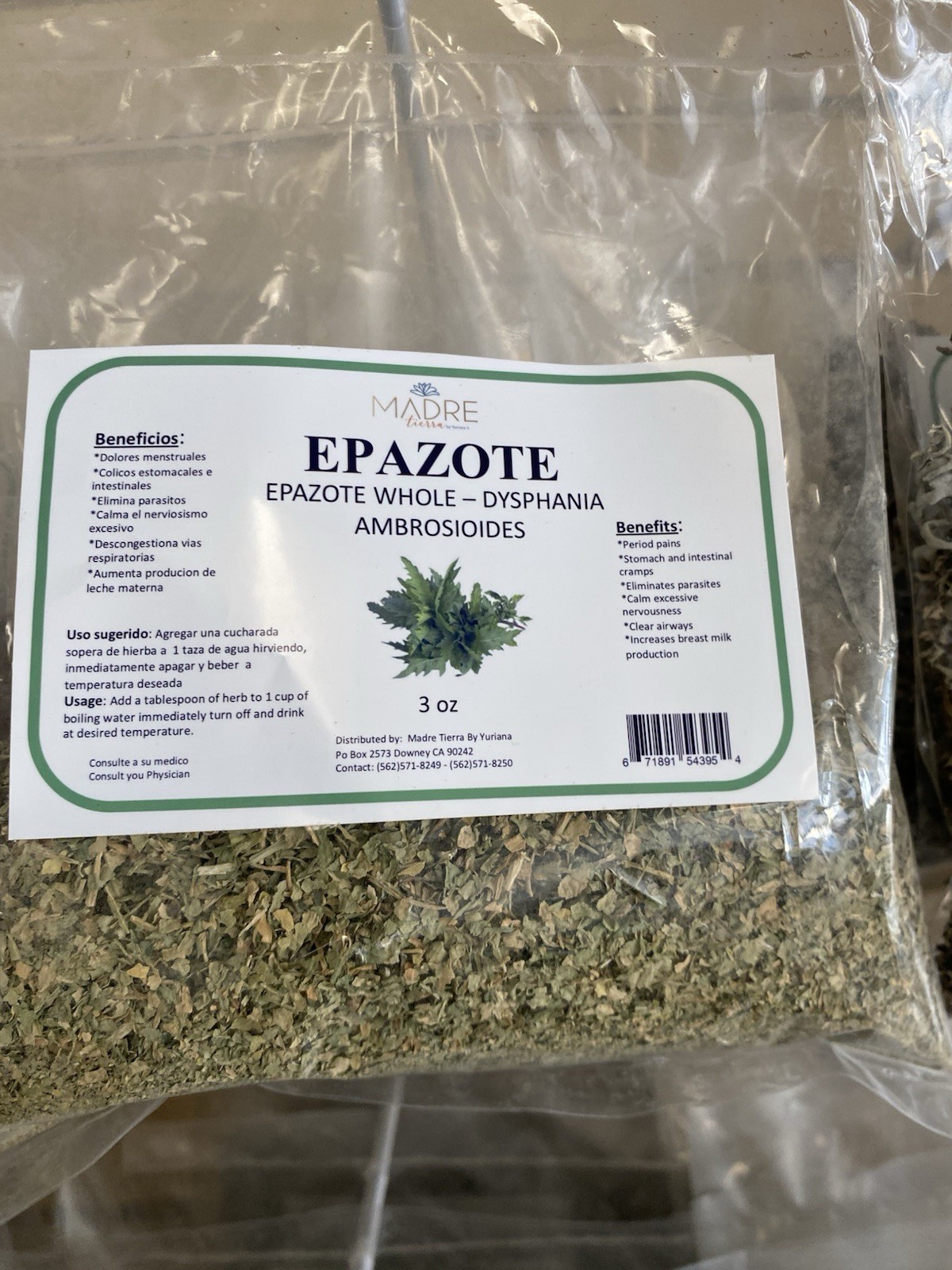 Epazote Dysphania Ambrosioides Dietary Supplement