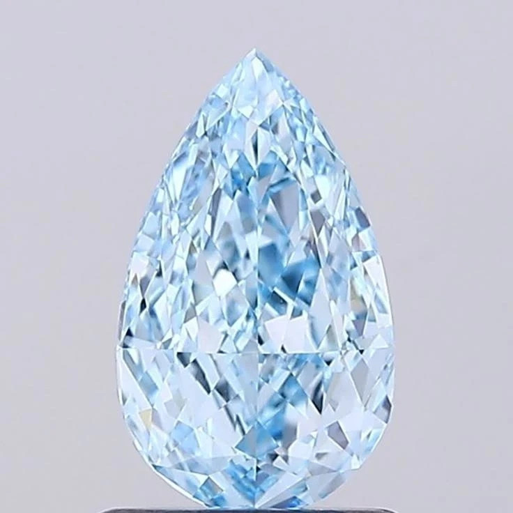4.70 CT Natural Blue Diamond Pear Cut 10x14 MM VVS1 D Grade IDGL Certified C2