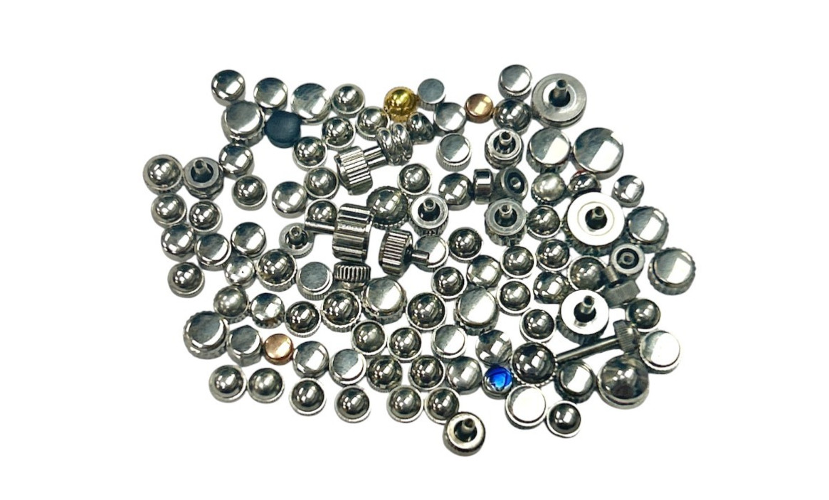 Vintage Watch Crowns Lot of 100- Swiss made – Silver Tone Vintage Watch Crowns Lot of 100- Swiss made – Silver Tone