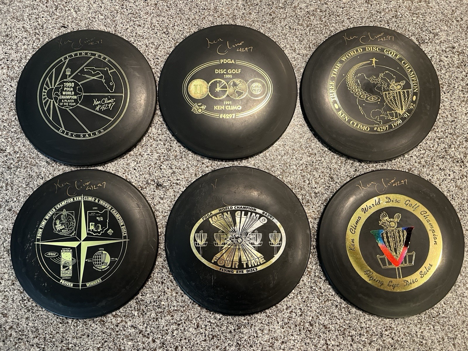 Set #45/50 autograph Ken Climo 1x, 2x, 3x, 4x, bonus 4x, 5x innova disc golf new