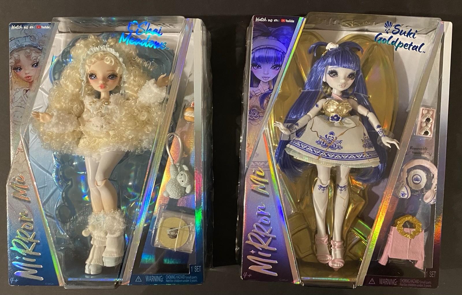SET New In Hand Mirror Mi SUKI GOLDPETAL & SHAI MEADOWS MGA Exclusive Dolls