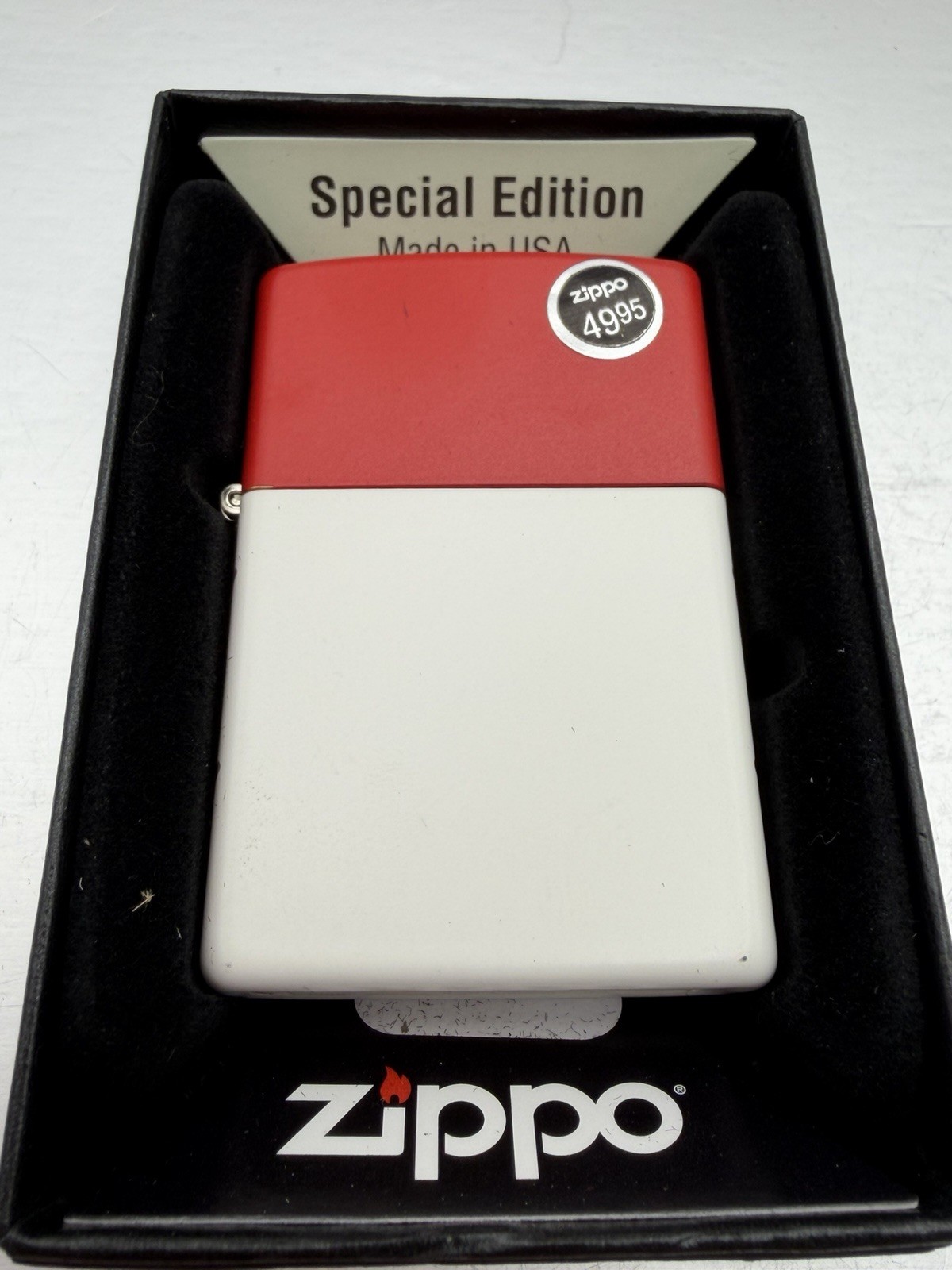 USA 250 Anniversary Red Top White Bottom Zippo Lighter NEW 47295 USA 250 Anniversary Red Top White Bottom Zippo Lighter NEW 47295