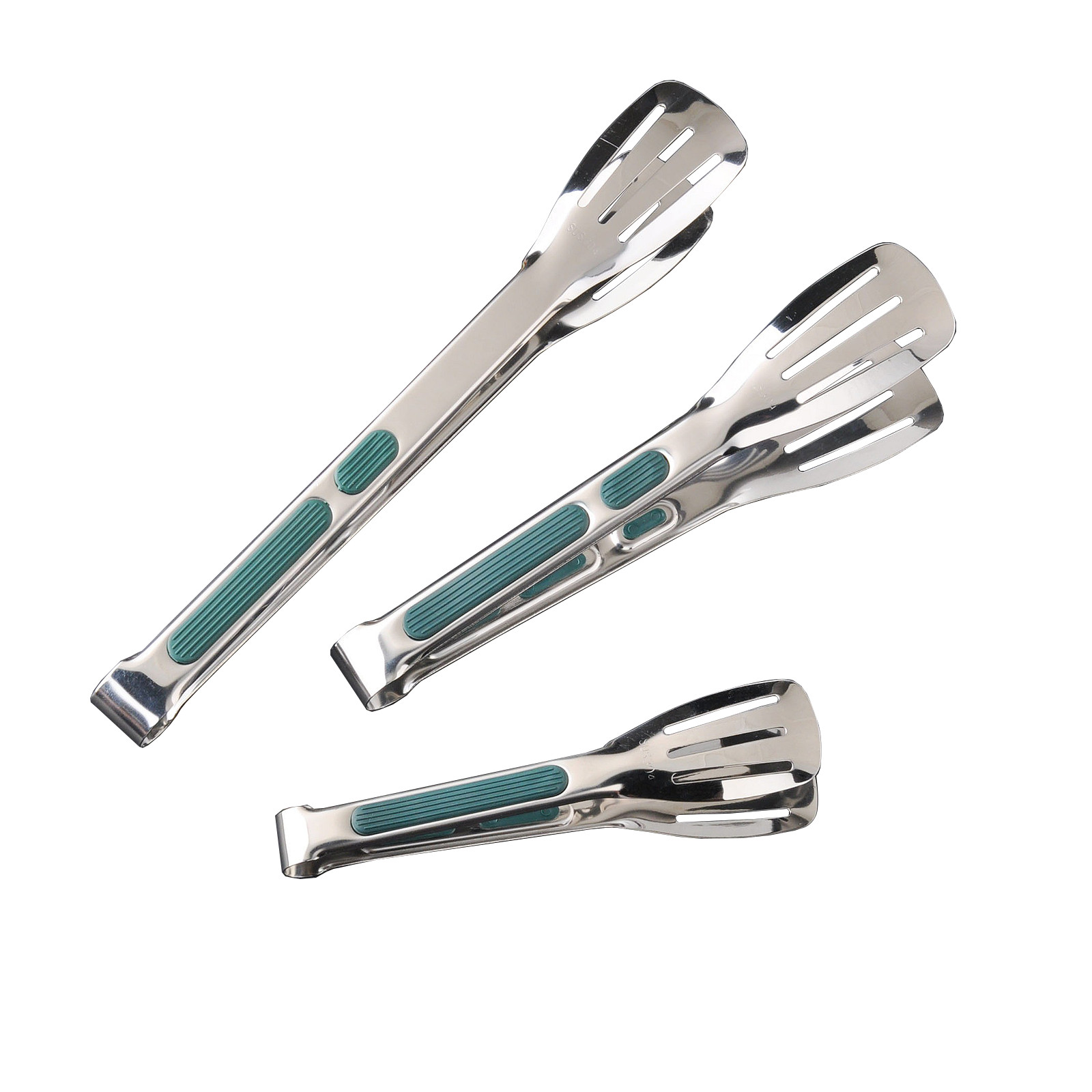 3 Stainless Steel Kitchen Tongs Food Serving Grill Multi Purpose Cooking Tongs