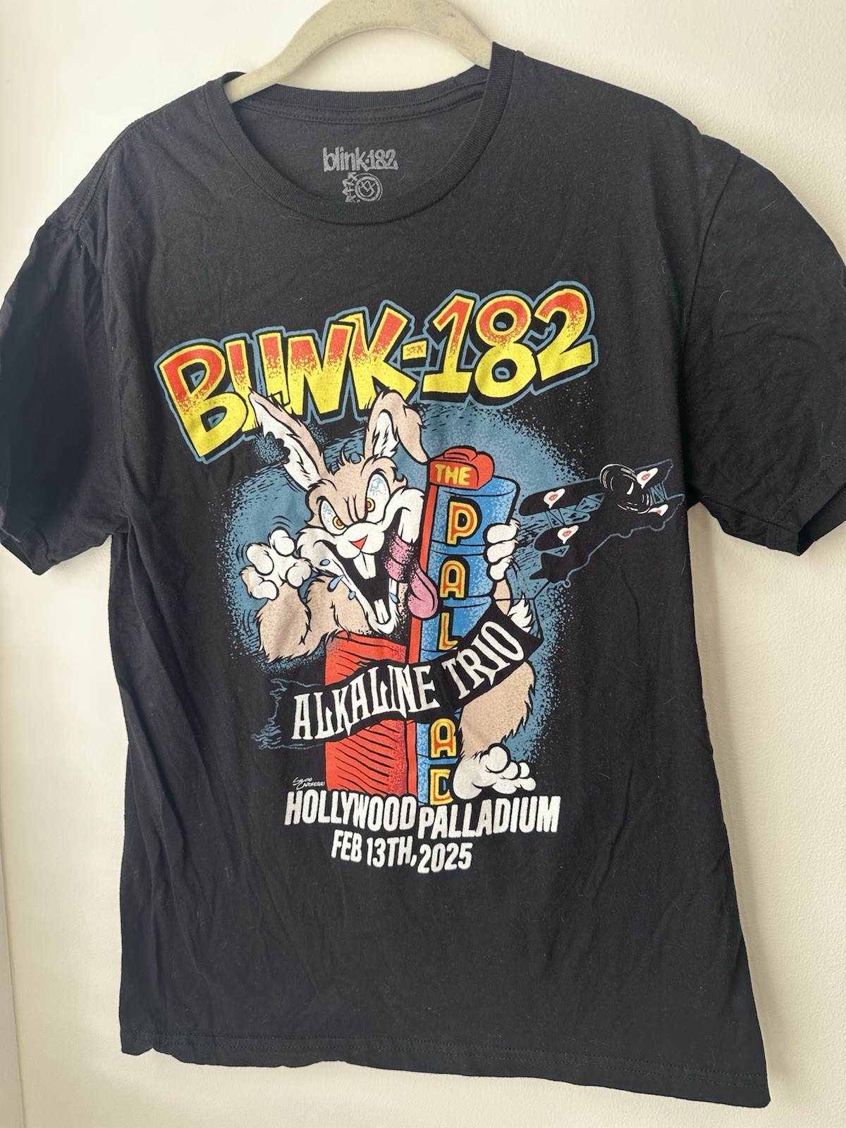 Blink-182 Alkaline Trio Hollywood Palladium Feb 13 2025 Black T-Shirt Size M