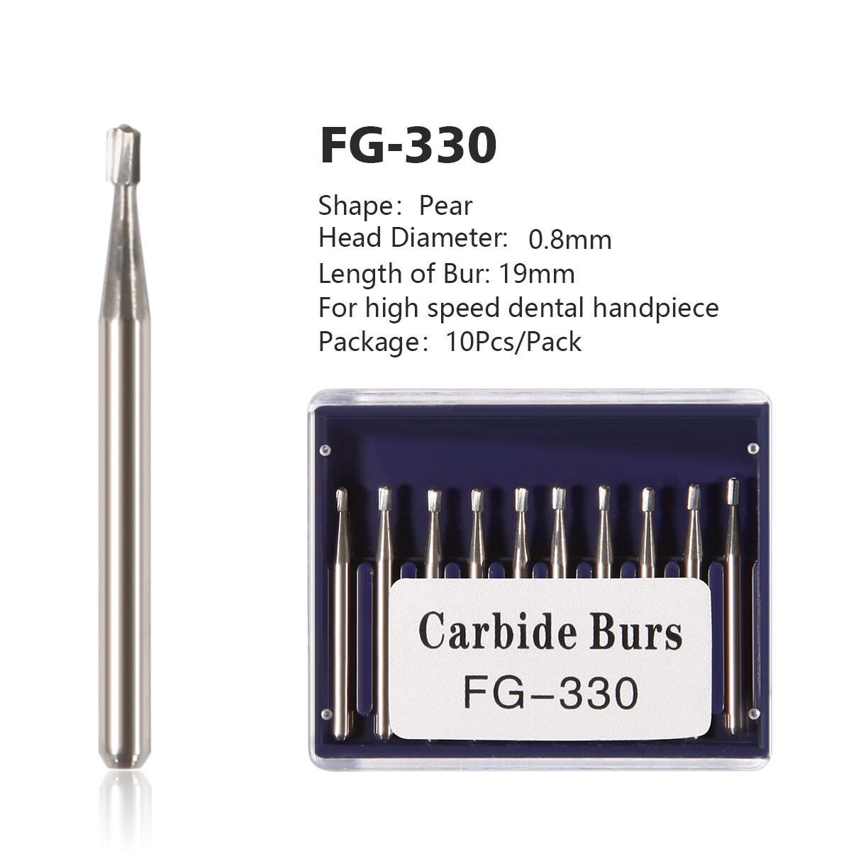 Dental Carbide Burs Tungsten Steel Bur FG 330 /FG 245 for High Speed Handpiece