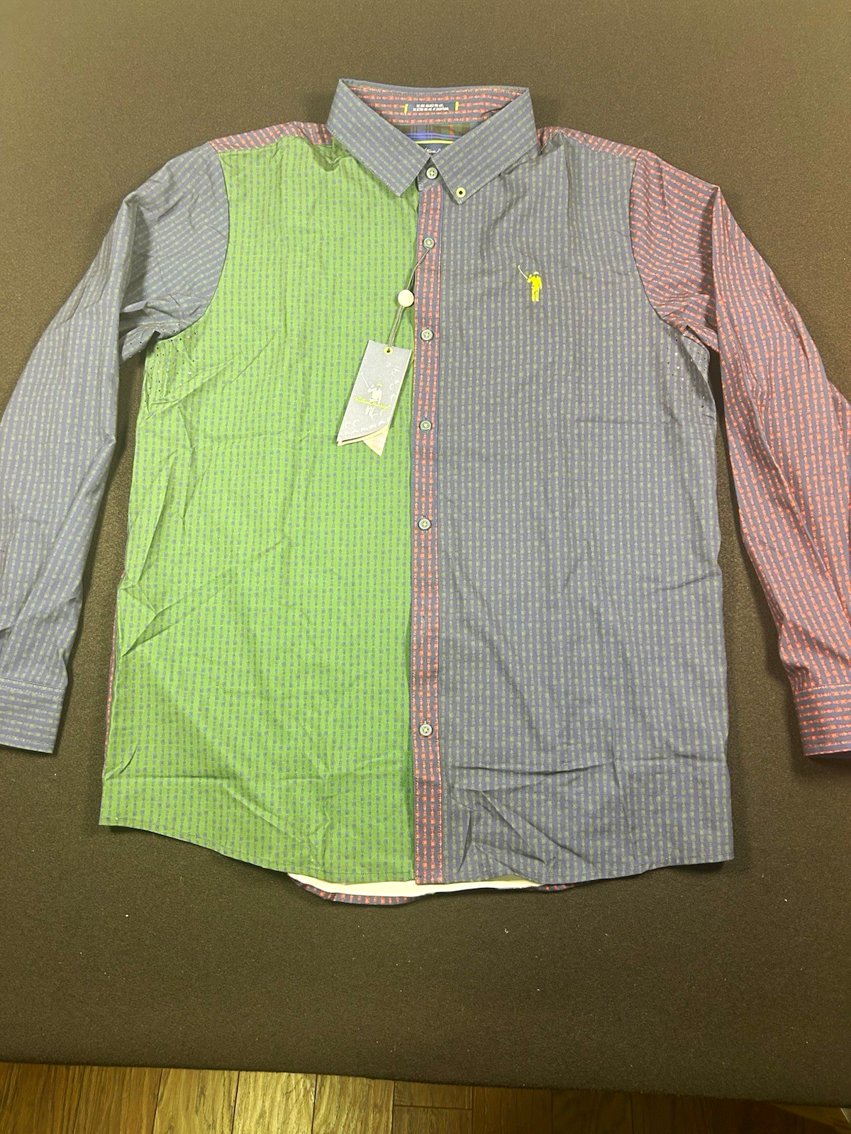 William Murray Men\'s L Striped Colorblock Stretch Button-Down Long Sleeve (1148)