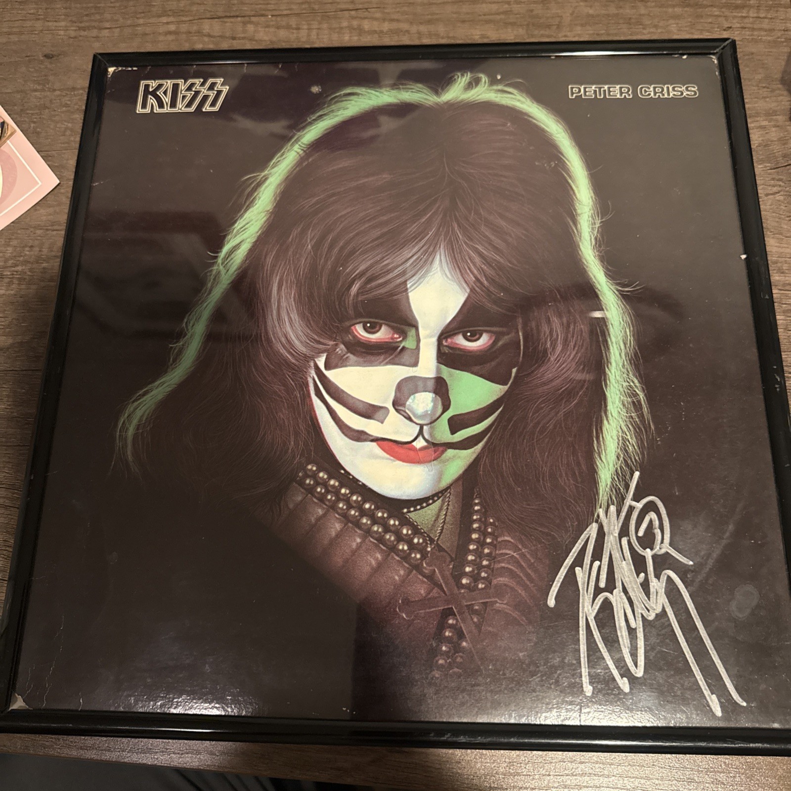 Framed KISS Peter Criss 1978 Record Album NBLP 7122 - Autographed by Peter Criss