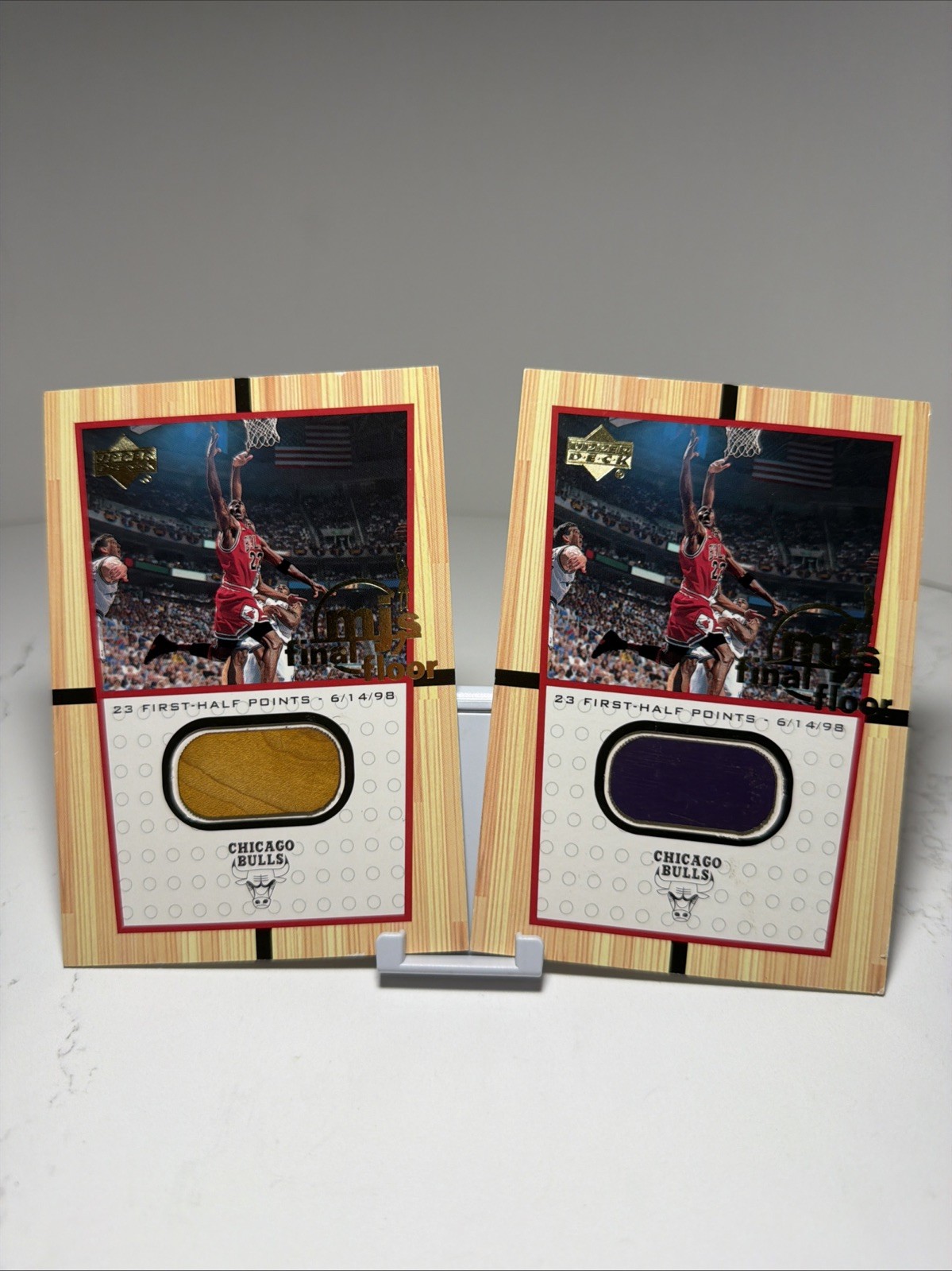 1999-00 Upper Deck Jumbo #FF5Michael Jordan Final Floor Game Lot 2 Cards