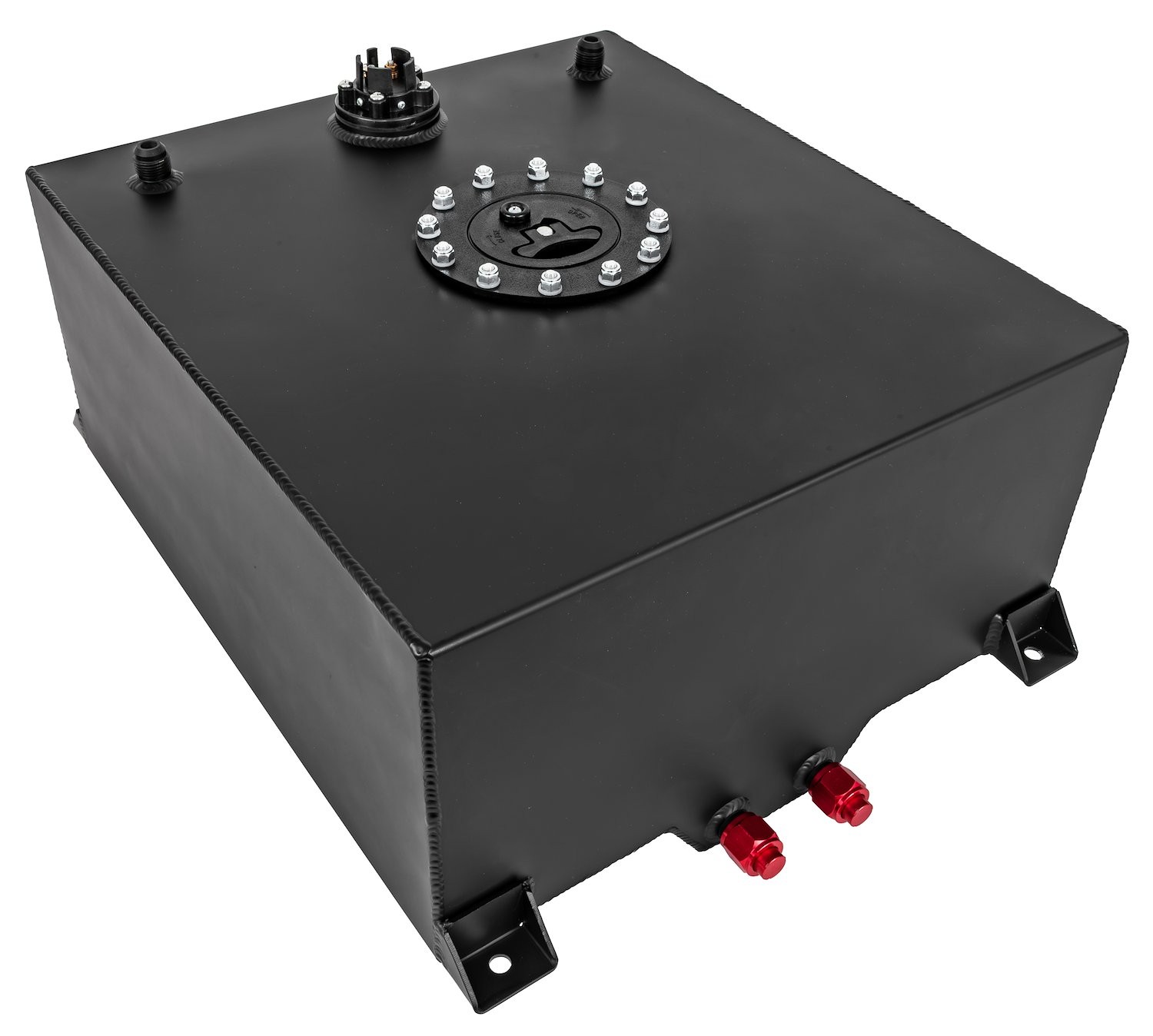 JEGS 15-Gallon Fuel Cell with Sending Unit [Black Powder-Coated Finish]