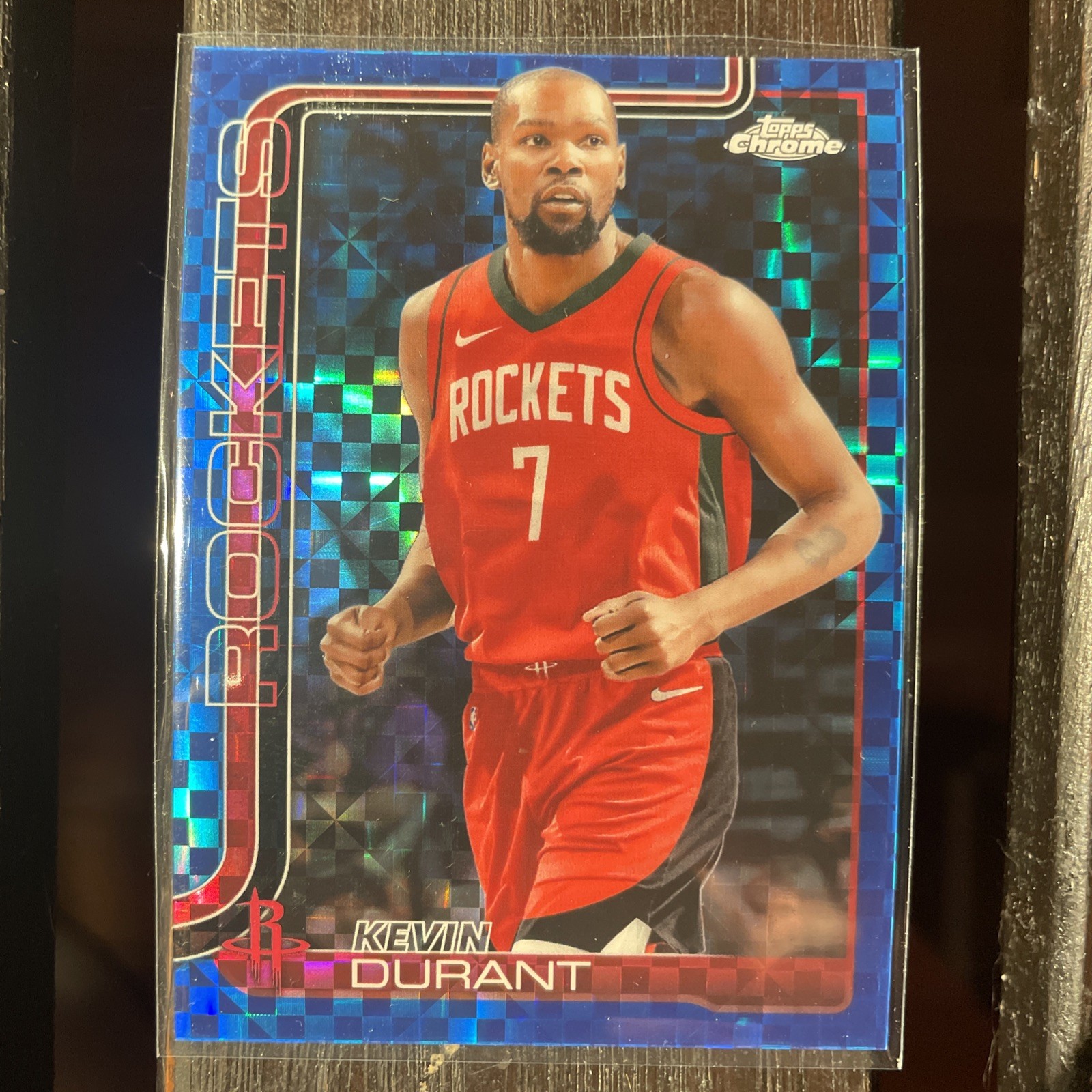 2025-26 Topps Chrome Kevin Durant Blue X-Fractor #155 Houston Rockets 2025-26 Topps Chrome Kevin Durant Blue X-Fractor #155 Houston Rockets