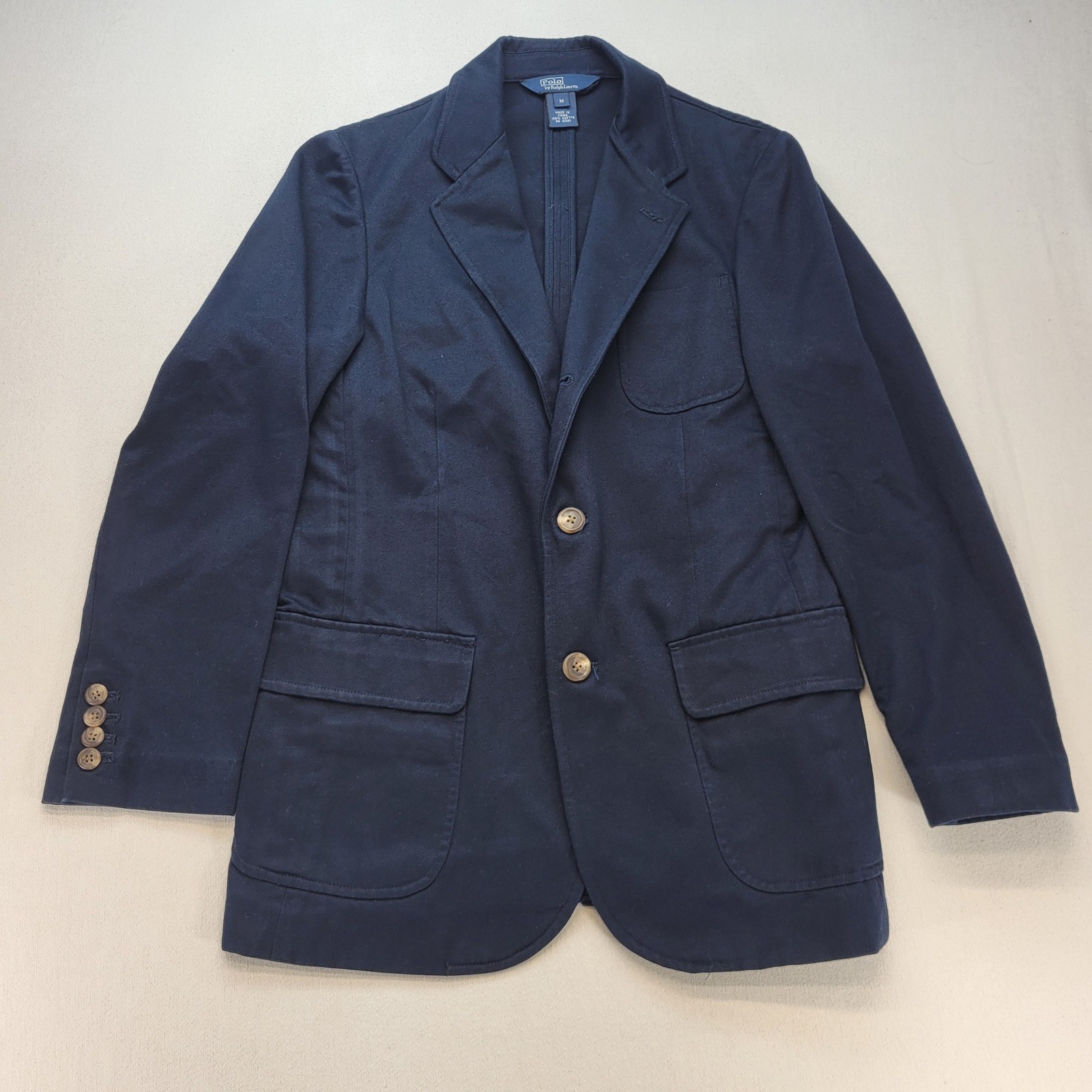 Polo Ralph Lauren Blazer Women M Navy Blue Cotton 3-Button Classic Preppy Twill Polo Ralph Lauren Blazer Women M Navy Blue Cotton 3-Button Classic Preppy Twill