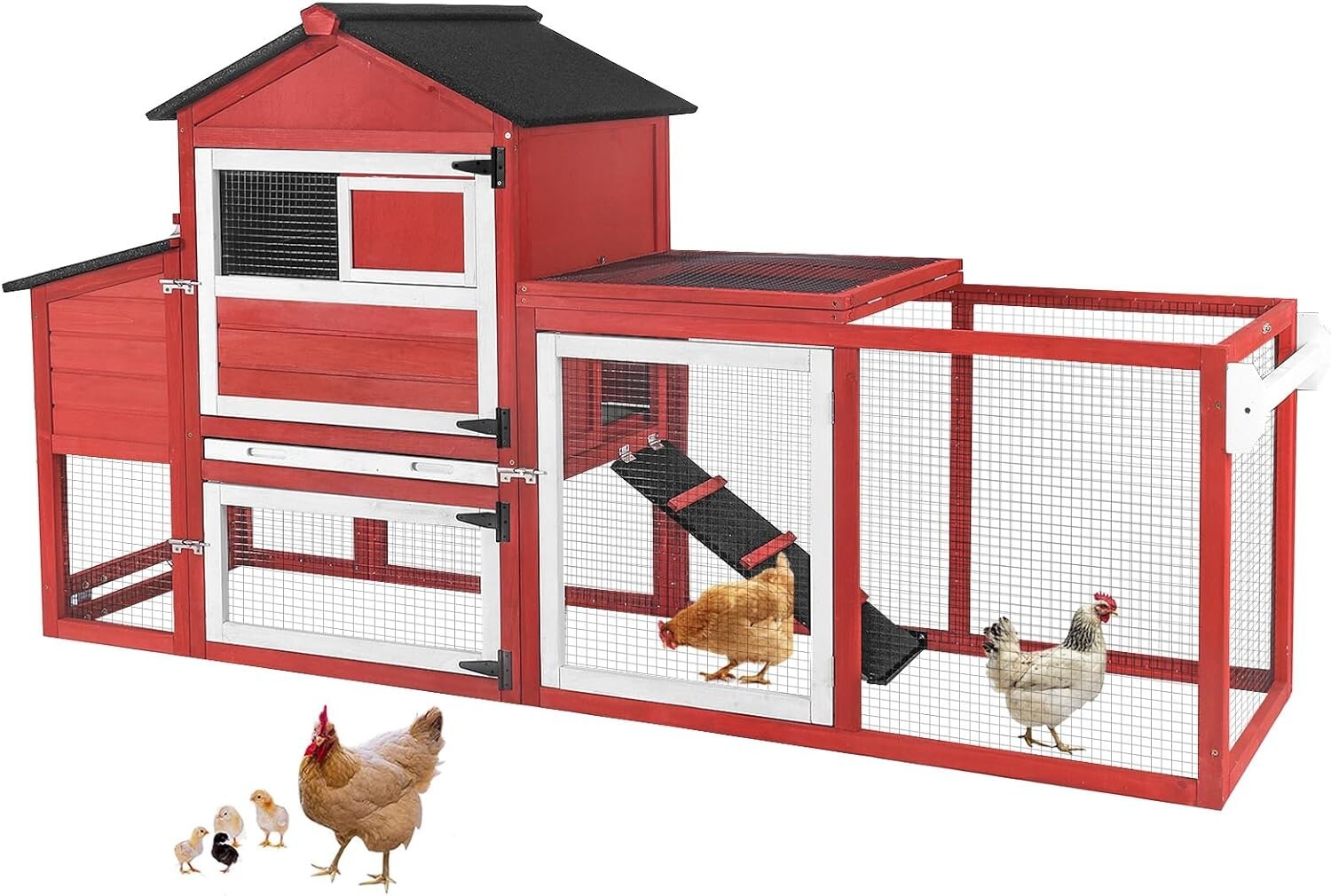 Aivituvin Chicken Coop Expandable Mobile Chicken House for Outdoor with Wheels Aivituvin Chicken Coop Expandable Mobile Chicken House for Outdoor with Wheels