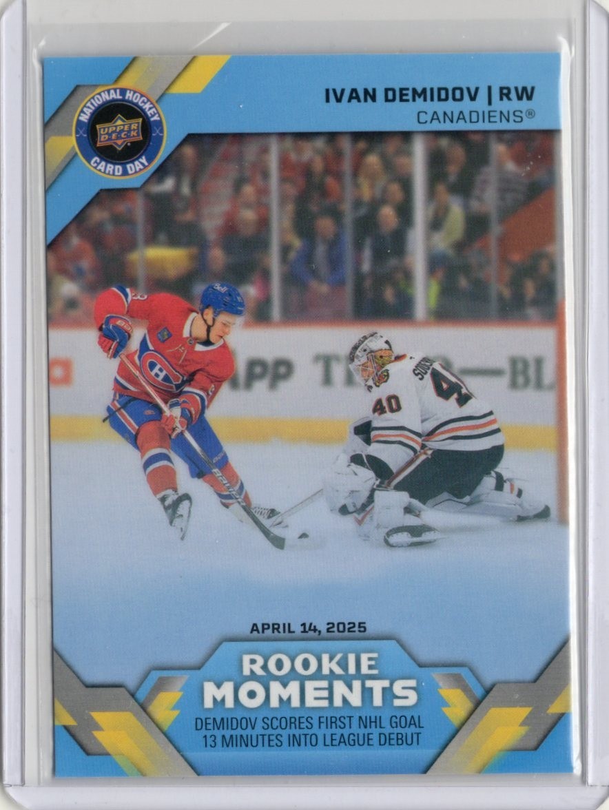 2025 UD National Hockey Card Day Ivan Demidov NHCD-31 Rookie Moments Fire Sale