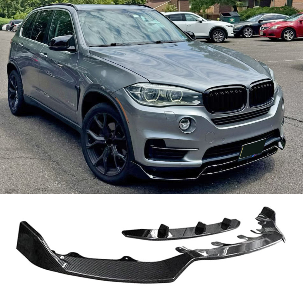 Carbon Style For 2014-2018 BMW F15 X5 M Sport GT-Style Front Bumper Lip Spoiler