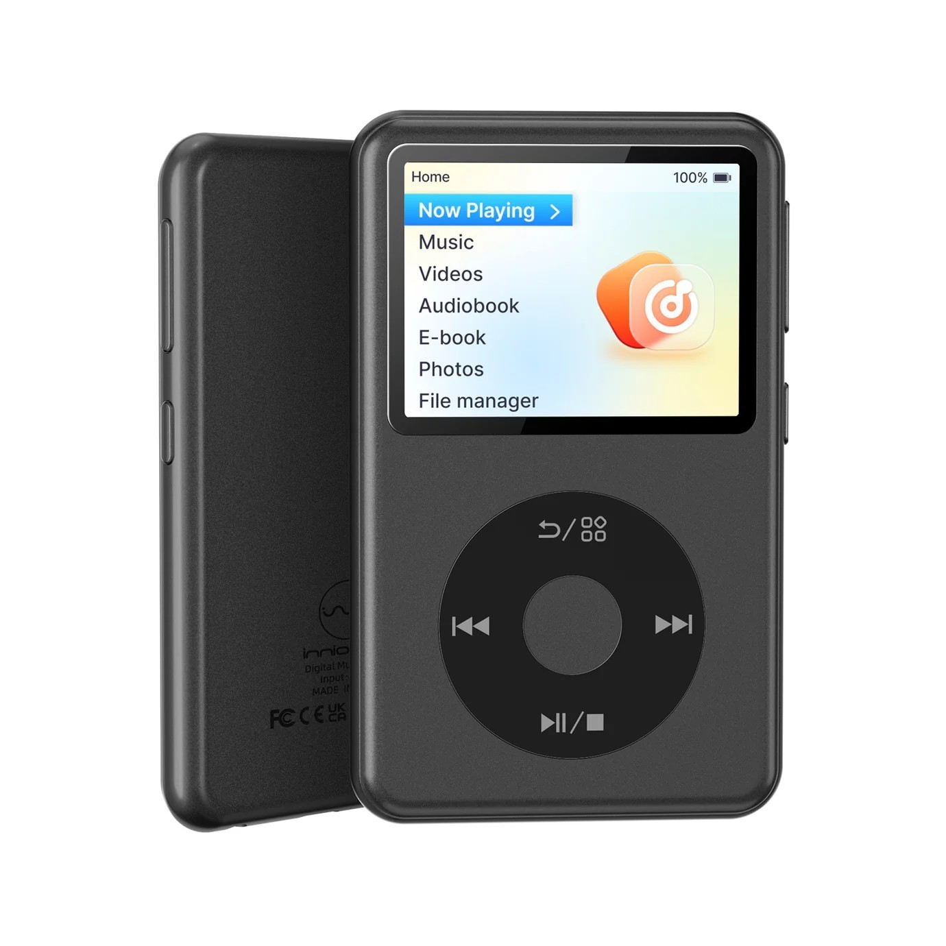 Innioasis Y2 Black Portable Mini HiFi Bluetooth MP3 Player, 72GB Expandable 2TB