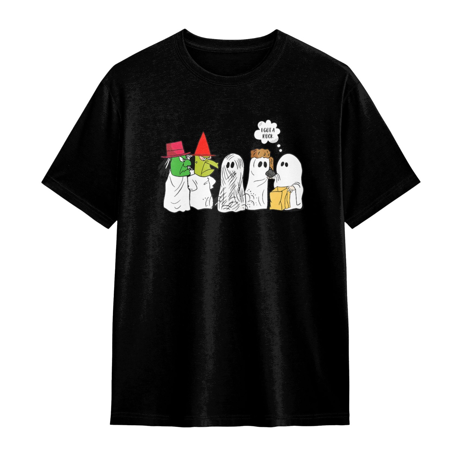 Vintage Halloween Trick Or Treat Character Spooky I Got A Rock T-Shirt