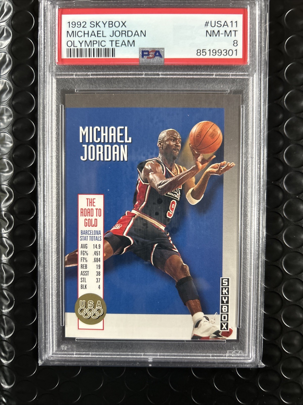 1992-93 Skybox - The Road to Gold Michael Jordan #USA11 PSA 8 1992-93 Skybox - The Road to Gold Michael Jordan #USA11 PSA 8