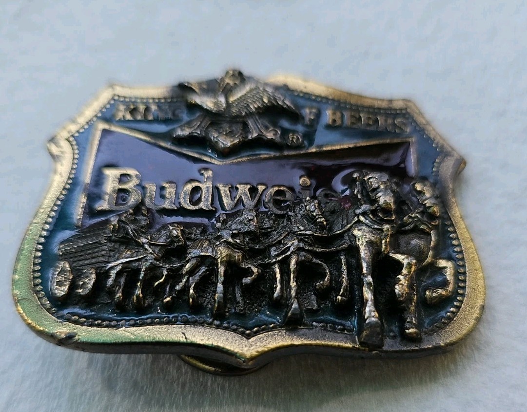1992 Budweiser “King Of Beers” Clydesdales Belt Buckle Vintage 1095