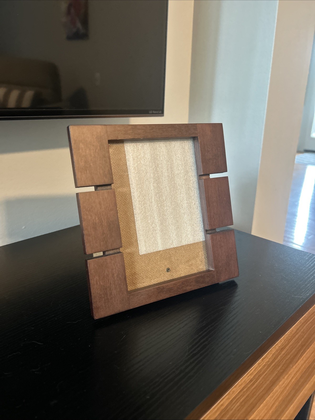 Modern Geometric Organic Picture Frame Bone Wood Inlay, fits 5x7 inch\