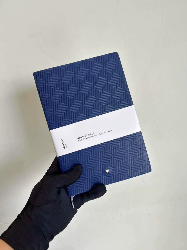 Montblanc 146 Series Blue Woven Textured Notebook A5 Size