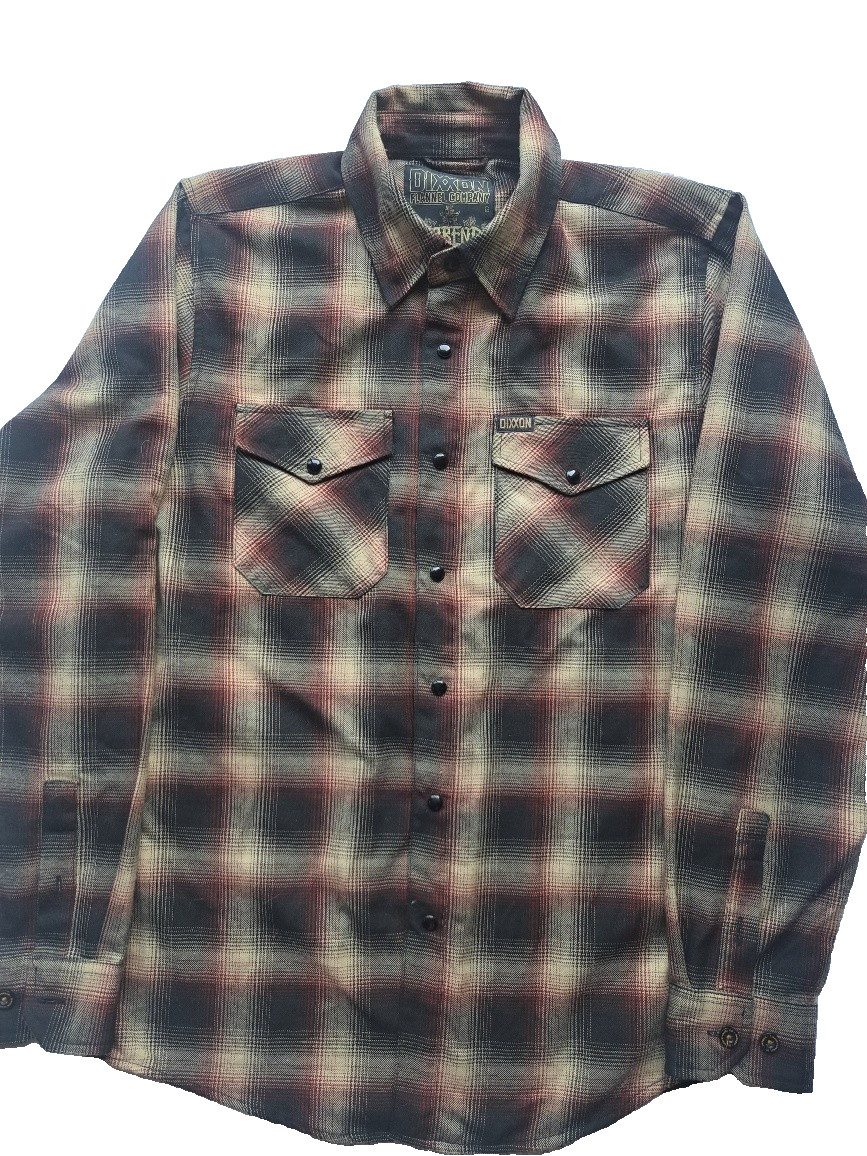 Men\'s Dixxon Flannel Co. Shirt Moreno Colorway Black/Red/Cream Plaid Size Small Men\'s Dixxon Flannel Co. Shirt Moreno Colorway Black/Red/Cream Plaid Size Small