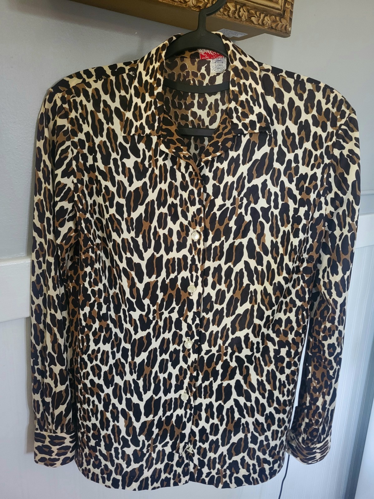 1960s vintage leopard blouse s/med 1960s vintage leopard blouse s/med