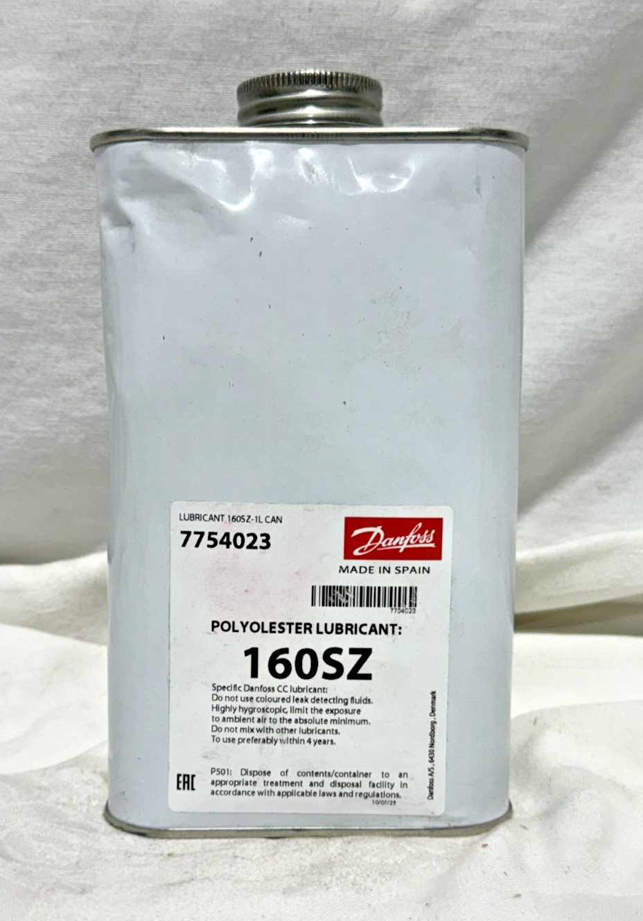 Danfoss 7754023 POE Lubricant 160SZ 1L 1 L Can HVAC Refrigeration Compressor Oil