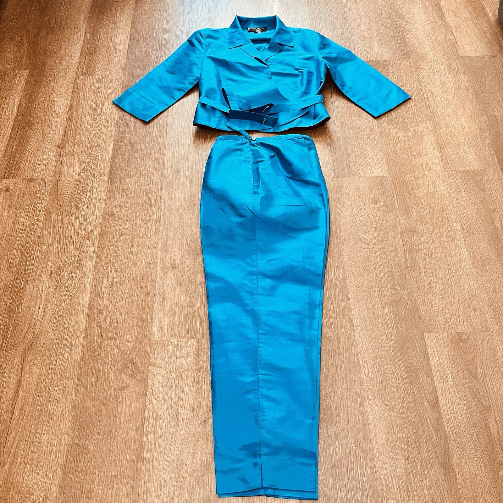 Harris Wallace New York Petite Silk Suit Set | Azure Blue (PM)/(P10)