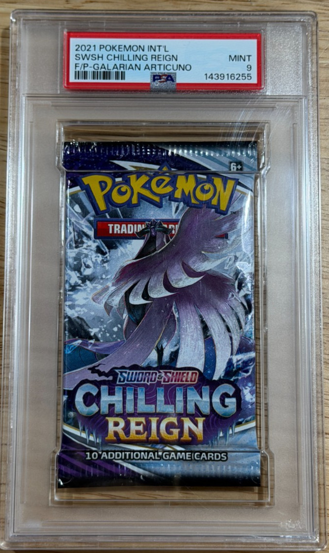 2021 Pokemon Chilling Reign Galarian Articuno Booster Pack PSA 9 MINT Sealed