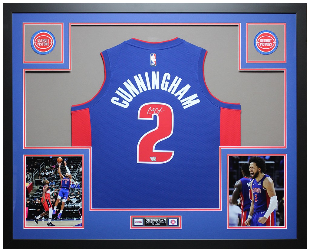 Cade Cunningham Autographed & Framed Blue Detroit Jersey Fanatics Certified
