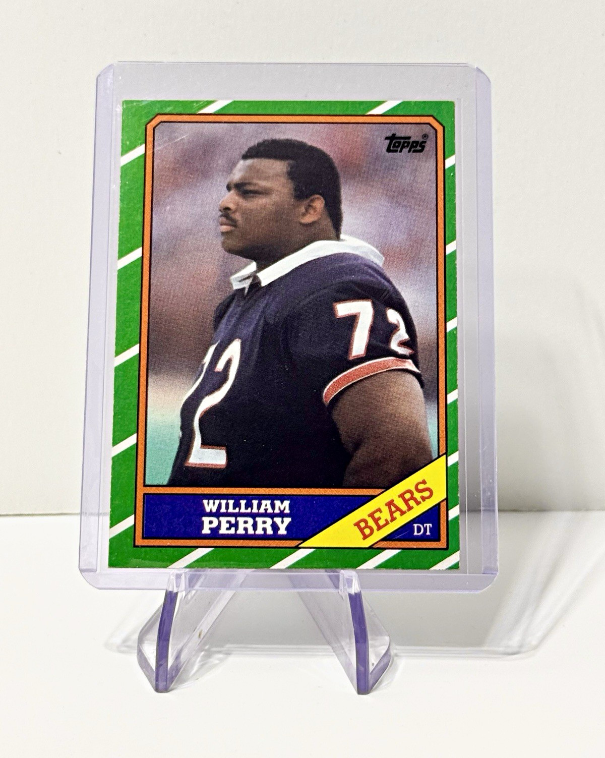 Vintage Topps 1986 Football Card William Perry Chicago Bears Rookie #72