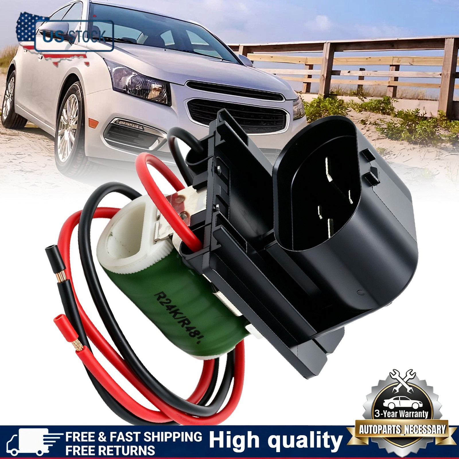 13289627 Engine Cooling Radiator Fan Resistor Fit for 2011-2016 Chevy Cruze