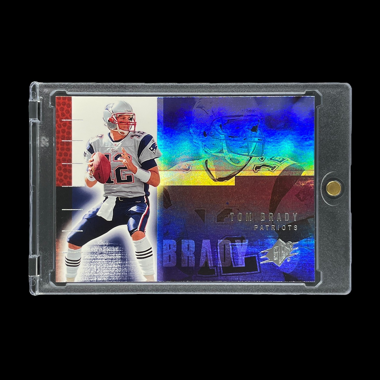 TOM BRADY RAINBOW FOIL SP HOLO BLUE CARD 2006 Upper Deck SPX - Patriots