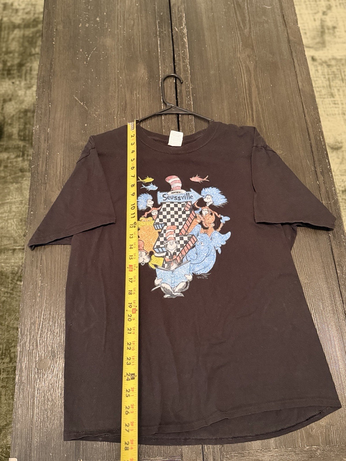 Dr. Seuss Seussville Character Collage Graphic Tee Brown Large Cat in the Hat