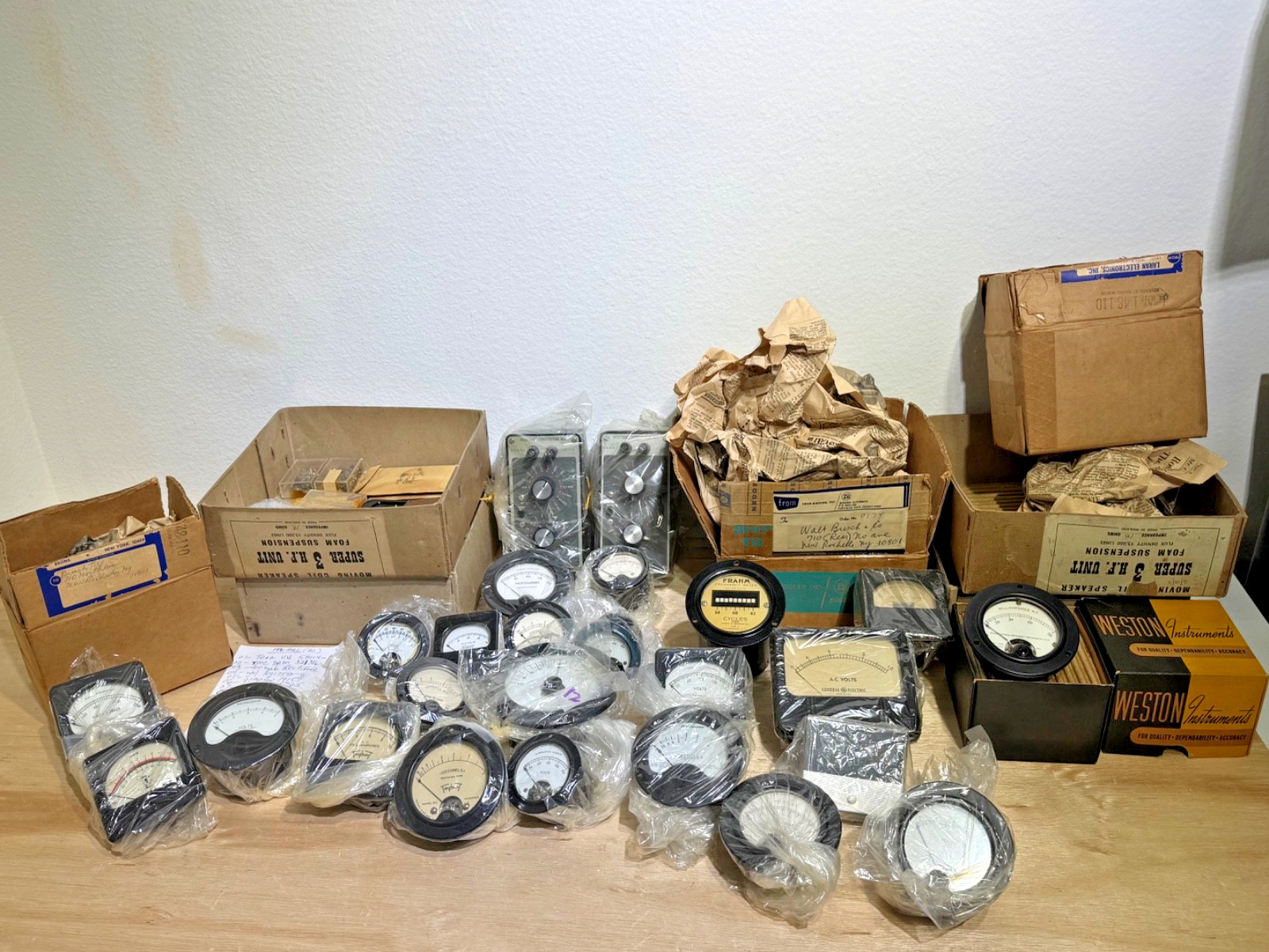 Vintage Lot | (25) Electrical Meters & Gauges | Steampunk | Various Brands AS-IS