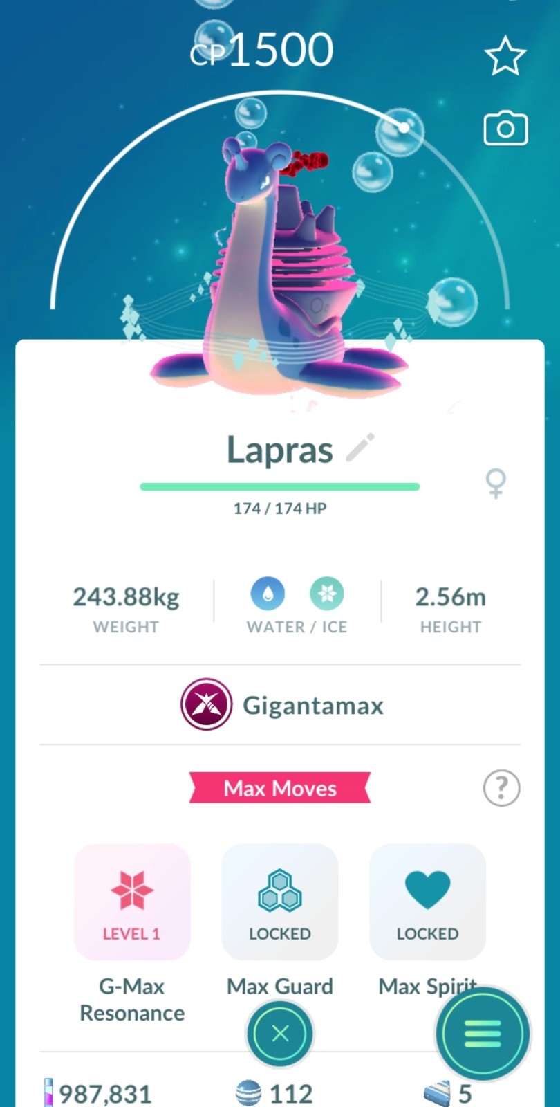Pokémon Gigantamax Lapras TD Go Collectible Pokémon Gigantamax Lapras TD Go Collectible