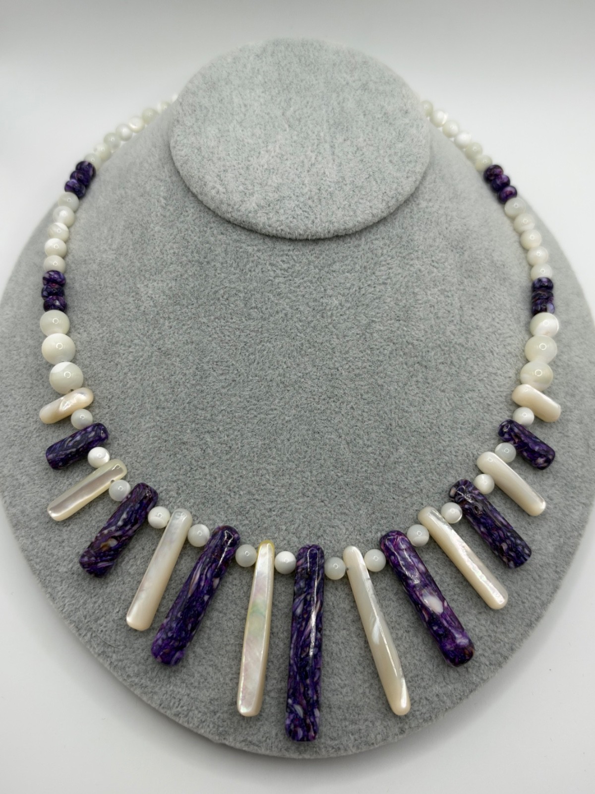 Jay King DTR Purple Spiny Oyster Shell Mother of Pearl Sterling Silver Necklace Jay King DTR Purple Spiny Oyster Shell Mother of Pearl Sterling Silver Necklace