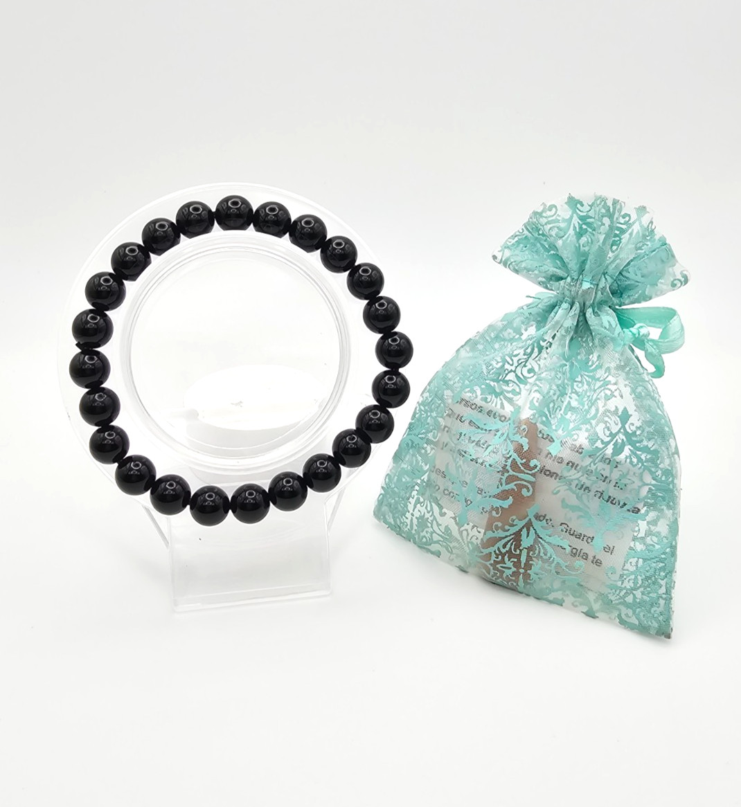 Pulsera Cuarzo Turmalina - Tourmaline Quartz Bracelet Aleja energias negativas