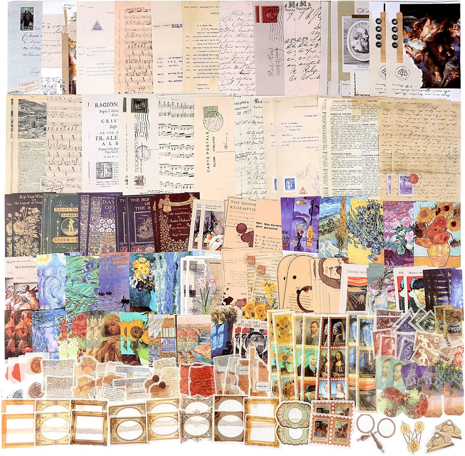 200Pcs Vintage Junk Journal Supplies,Scrapbook Supplies Scrapbooking 200Pcs Vintage Junk Journal Supplies,Scrapbook Supplies Scrapbooking