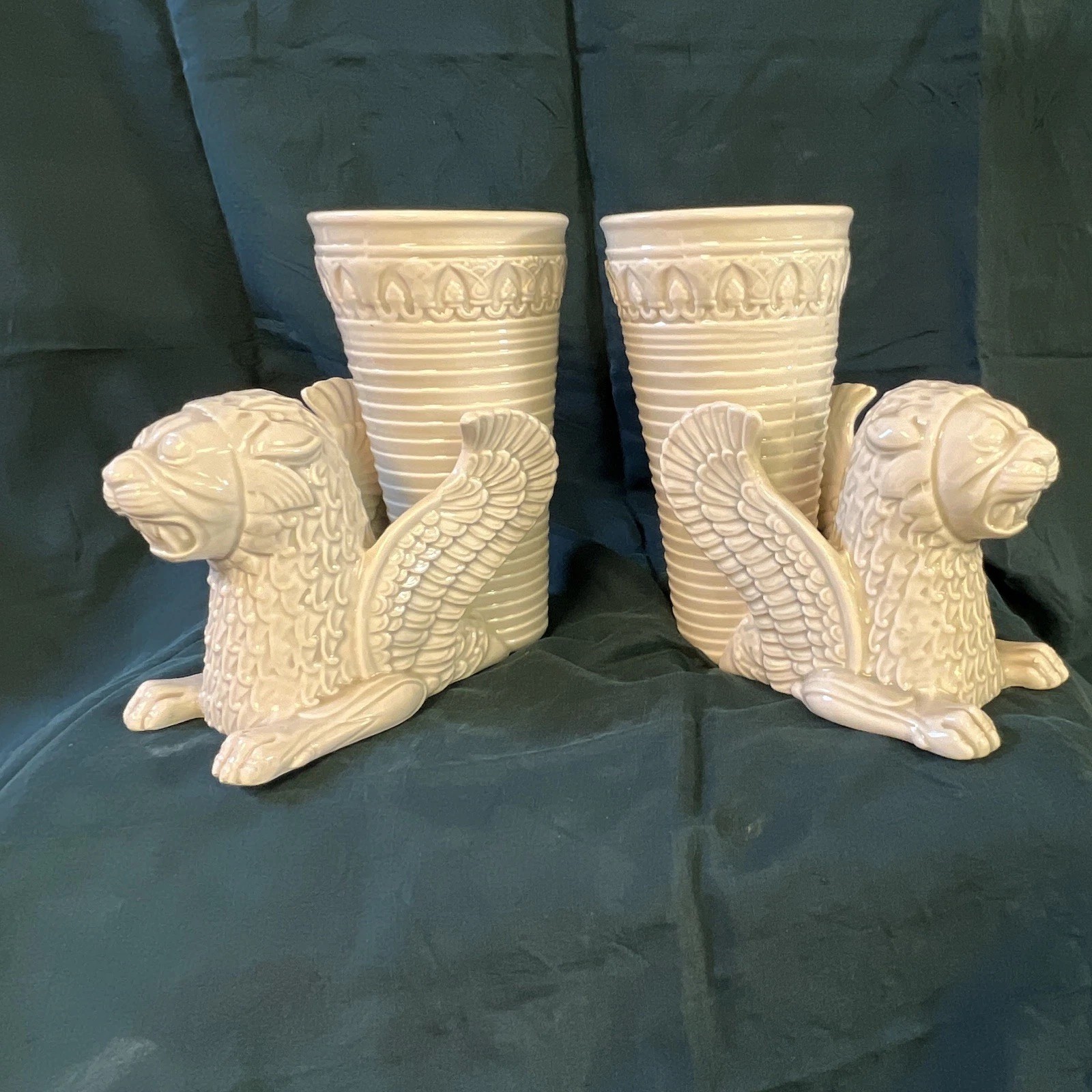 Vintage Fitz & Floyd Griffin Gryphon Winged Lion Vases / Planters 1976/1977 Vintage Fitz & Floyd Griffin Gryphon Winged Lion Vases / Planters 1976/1977
