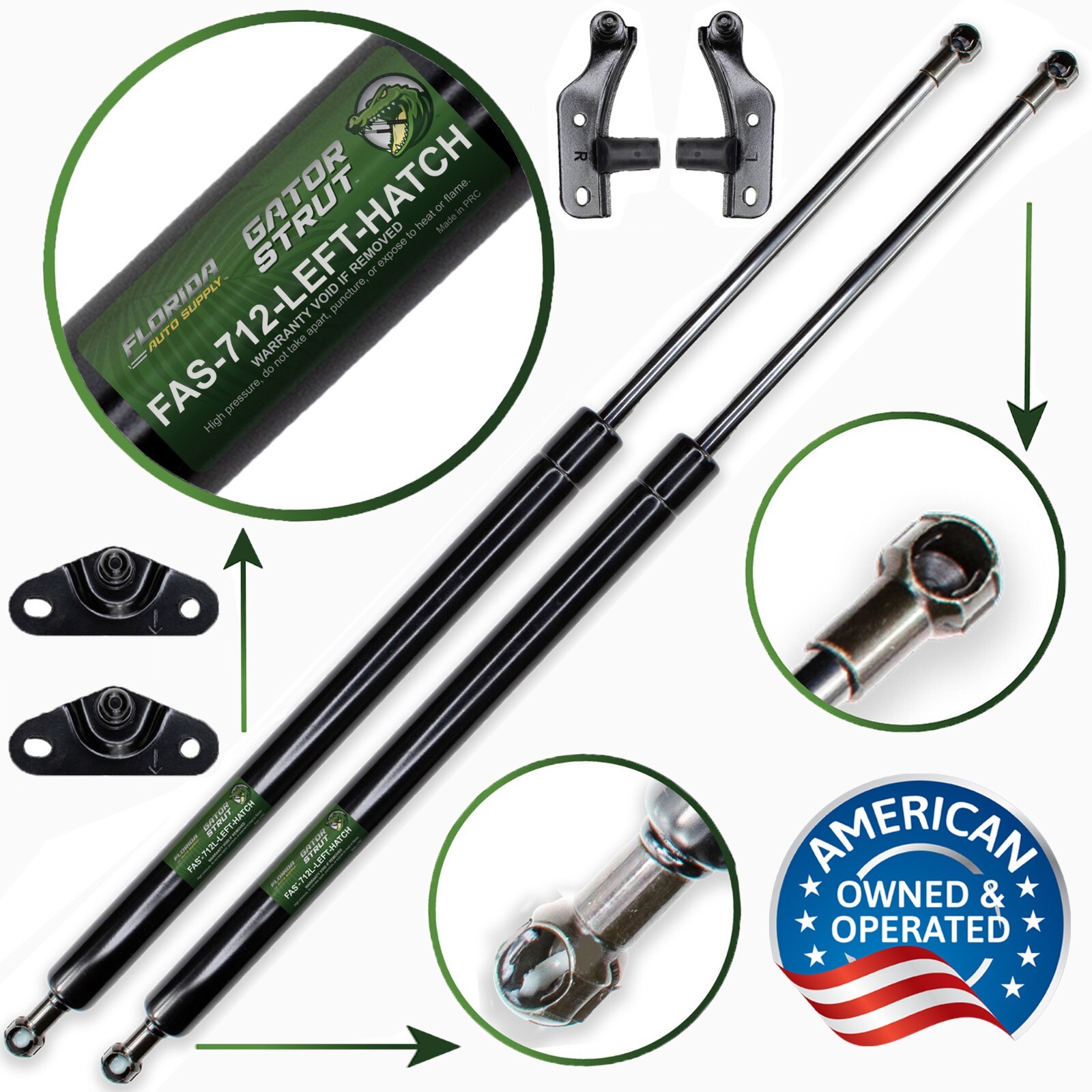 Two Rear Hatch Liftgate Lift Supports FAS-712-2 For: 2008-2013 Toyota Highlander