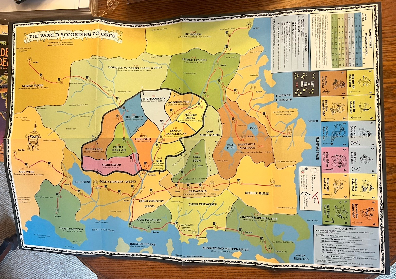 MAP ONLY For GAZ10: The Orcs of Thar Boxed Set Dungeons & Dragons 9241xxx0701