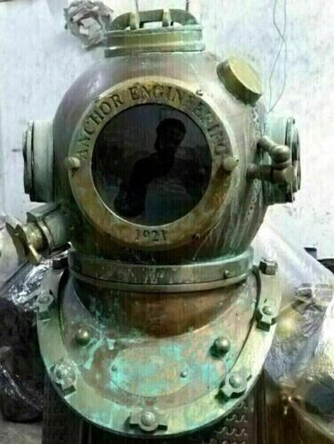 Vintage Antique Diving Helmet Royal Navy Mark V Divers Diving Heavy, Helmet 18 