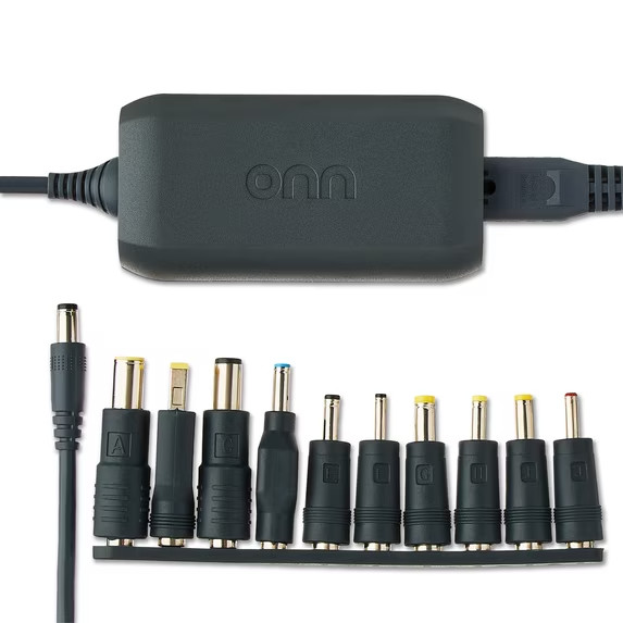 onn 65W Laptop Charger with 10 Interchangeable Tips 10ft Power Cord onn 65W Laptop Charger with 10 Interchangeable Tips 10ft Power Cord