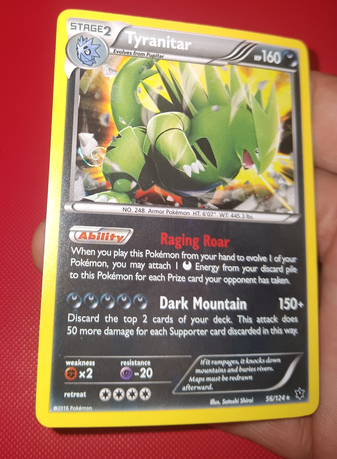 Pokemon 2016 Tcg Tyranitar Holo 56/124 XY Fates Collide PERFECT HD FART SWIRL🌀 Pokemon 2016 Tcg Tyranitar Holo 56/124 XY Fates Collide PERFECT HD FART SWIRL🌀