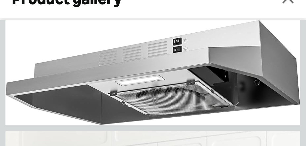 Range Hood 24 inch 300CFM Ducted/Ductless Convertible Stainless Steel LED Light