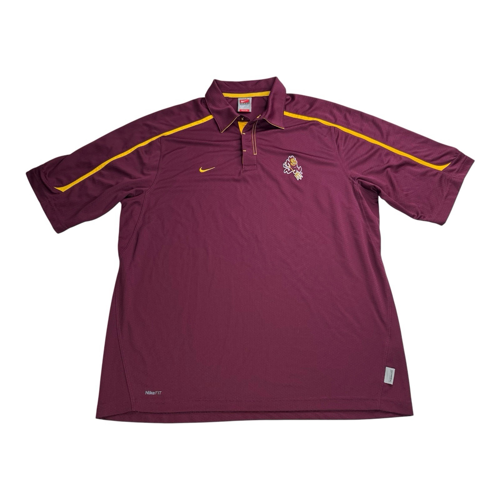 Vintage Nike Team Arizona State Sun Devils ASU Fit Dry Polo Men’s Large Maroon