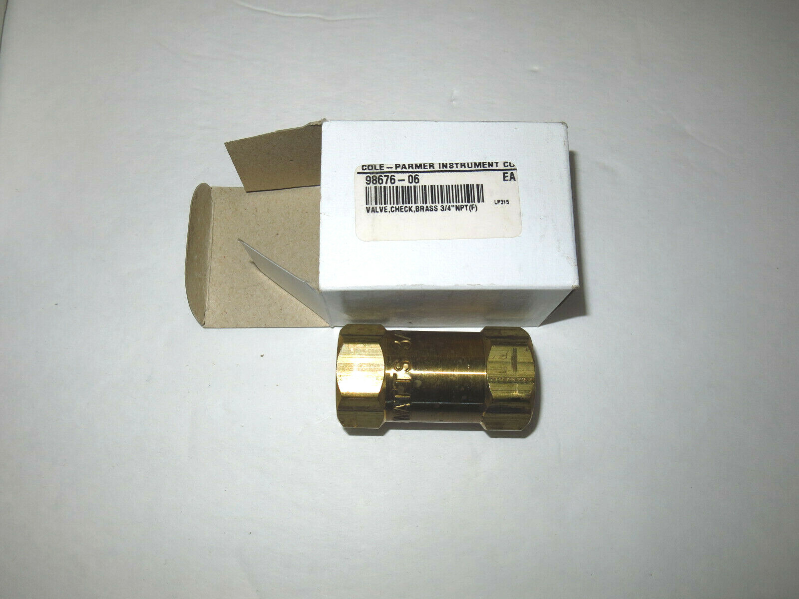 COLE-PARMER INSTRUMENT CO 98676-06 VALVE CHECK BRASS 3/4 NPT (F) COLE-PARMER INSTRUMENT CO 98676-06 VALVE CHECK BRASS 3/4 NPT (F)