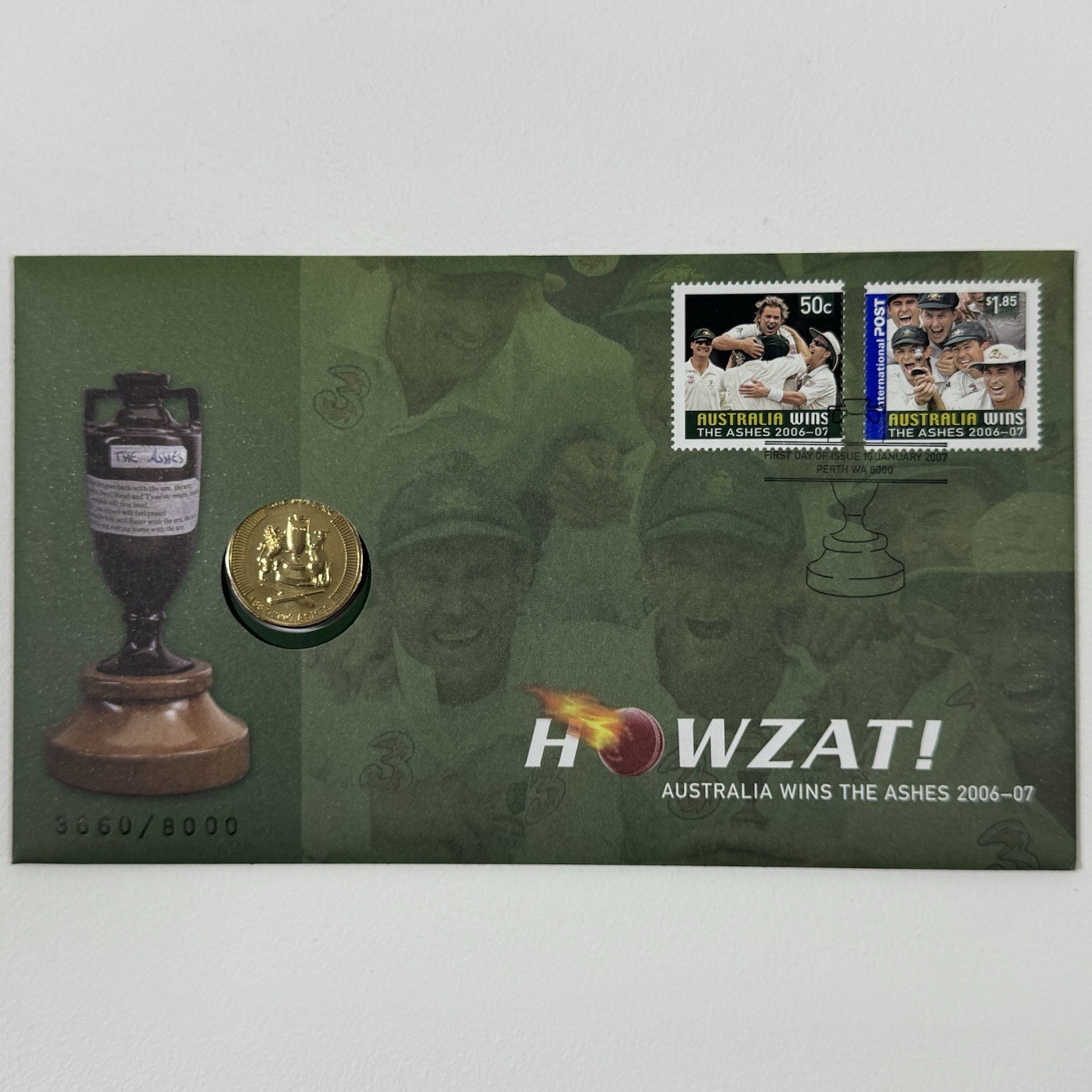 2007 Australia Post Howzat Ashes 2006-07 $1 PNC 3660/8000 Cricket 2007 Australia Post Howzat Ashes 2006-07 $1 PNC 3660/8000 Cricket